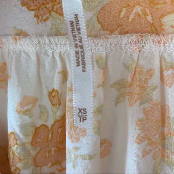 free people loretta printed oversized tunic in tea combo orange and white xs - Picture 11 of 11